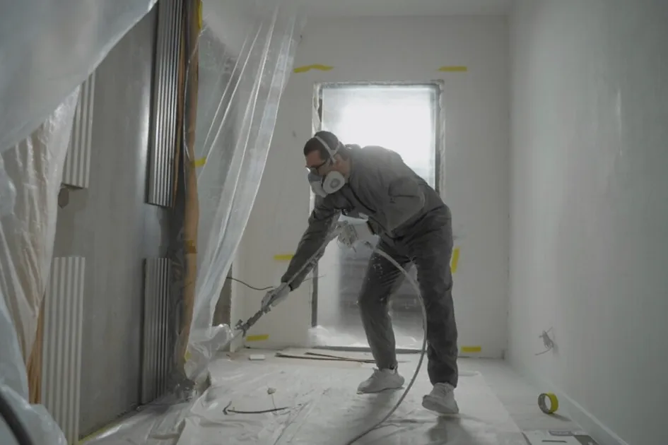 Manitas revisando una instalación en Olvés